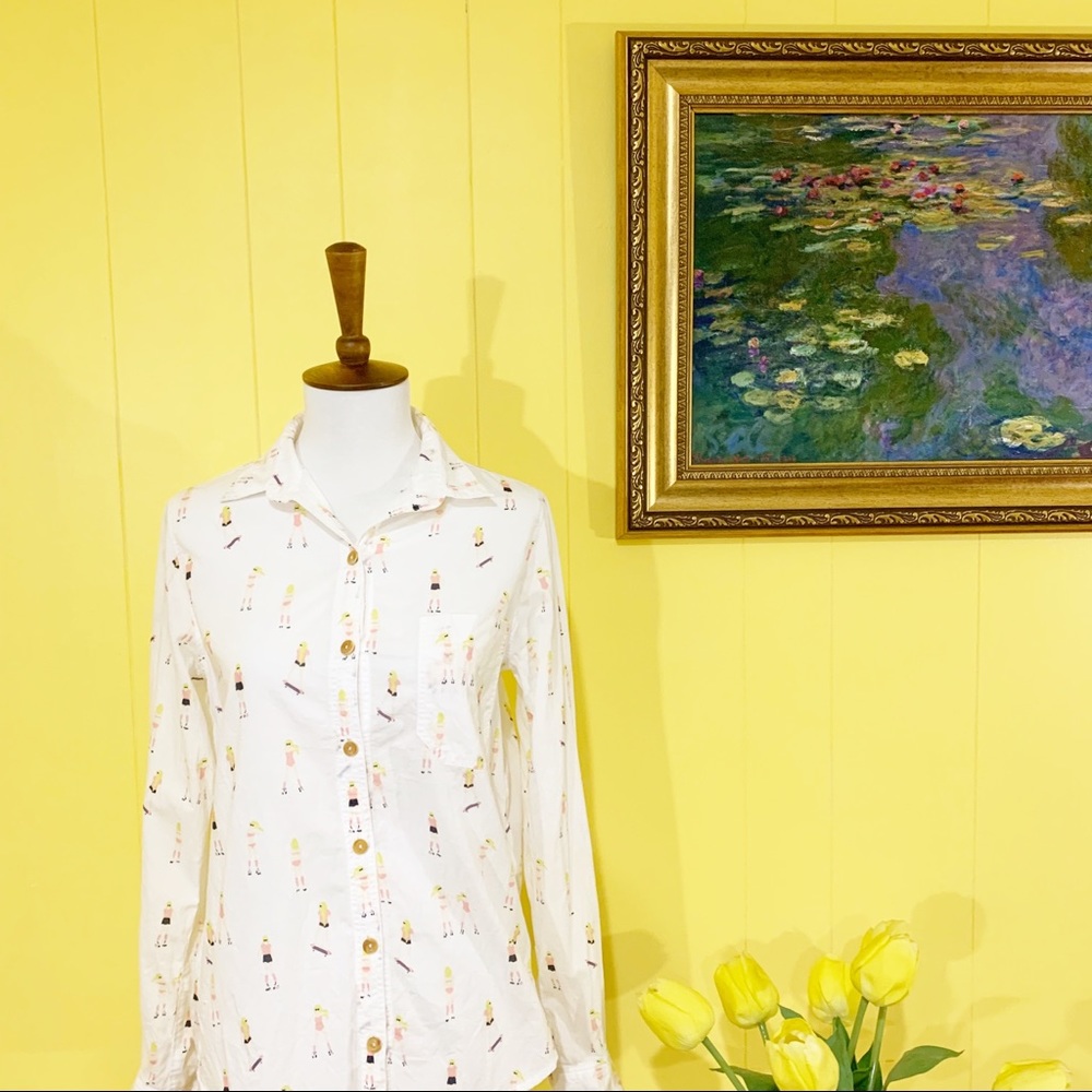 White Anthropologie Button Down Shirt